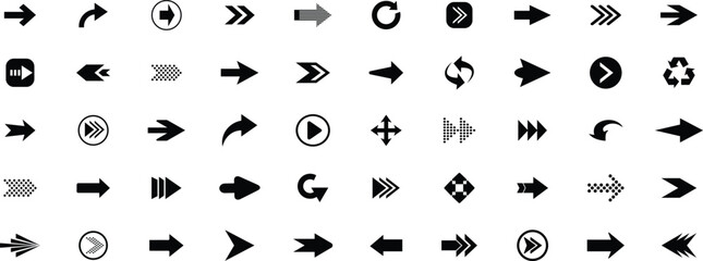 Arrow icon set. Arrow vector. Arrows big set. Arrow black colored. vector icon. Arrows vector collection