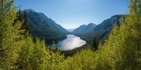 Alta ski resort in summer, mountain terrain for hiking or mountain biking