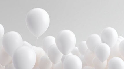 White balloons background