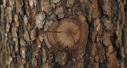 Obraz premium Close up of textured bark wood used as a natural background, suitable for text layout or design elements