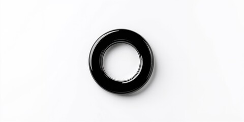 Black round magnet on a white background, suitable for layout design or UI backdrop
