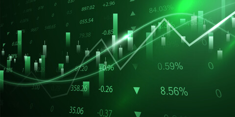 business vector illustration design Stock market charts or Forex trading charts for business and finance ideas.