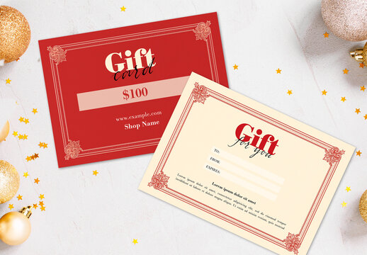 Christmas Minimal Lines Frame Gift Card