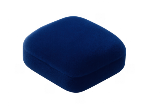 Blue velvet ring jewelry gift box presenting proposal