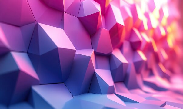 Geometric low poly vibrant surface pattern