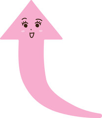 笑顔の上向き矢印キャラクター