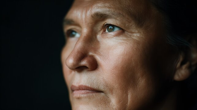 Woman with a serious expression on her face