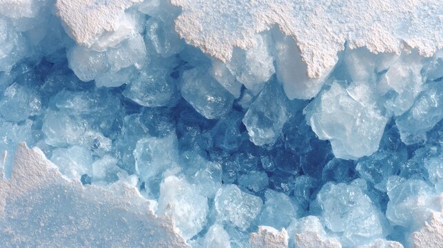Ice crystals forming a cold blue geode texture - Powered by Adobe