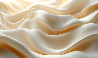 Obraz premium Soft flowing pale cream satin textile wave