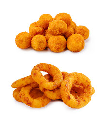 Delicious golden snacks including round and ring shaped options for sharing