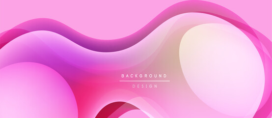 Abstract pink background. Flowing shapes create dynamic, modern design. Soft gradients suggest depth, texture. Minimalist aesthetic.