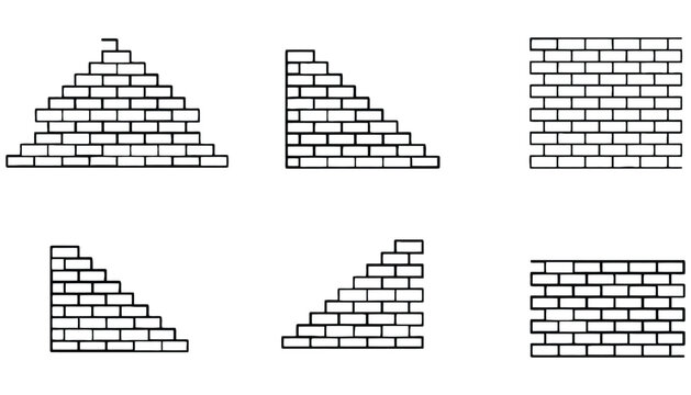 Various brick wall patterns construction design architecture