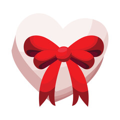 Heart Shaped Gift with Red Bow
