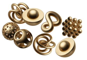 abstract golden geometric shapes arrangement creating a visually stunning and modern design perfect for artistic and luxurious presentations