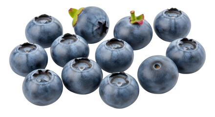 Cluster of Fresh Blueberries on Black Background blueberry