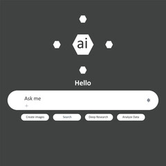 flat minimalist and simple AI user interface.