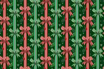 Red Green Festive Ribbon Stripes