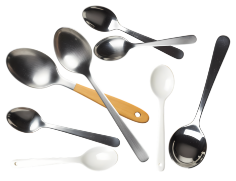 assortment of kitchen spoons reflecting different materials and functionalities ideal for cooking projects or recipe illustrations