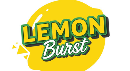 Lemon Burst logo featuring a vibrant yellow lemon and bold text design, perfect for branding