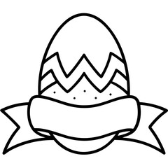 Easter egg with banner isolated on