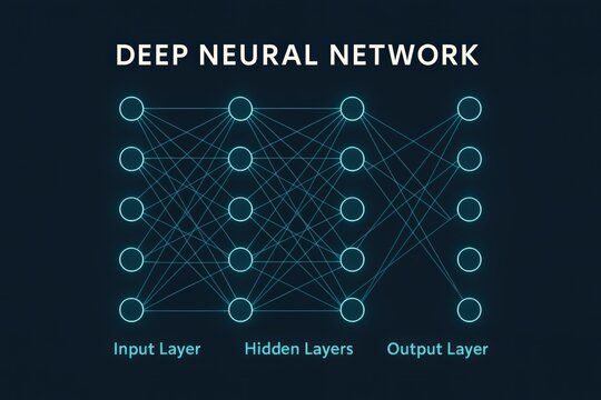 Deep neural network architecture illustrating interconnected layers of input hidden layers and output layer showcasing advanced computing concepts and artificial intelligence strategies