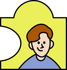 Puzzle person icon, connection, solution concept Project Timeline Brainstorm