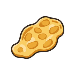 2D minimalist flat vector of a Peanut Brittle, contemporary clean design isolated on white.