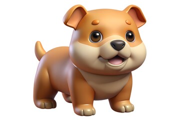 Obraz premium Cute cartoon puppy with brown and cream fur image