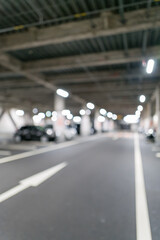 柔らかくぼけた駐車場の背景｜空間を活かしたシンプルなデザインテンプレート