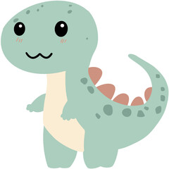Friendly Baby Dinosaur Vector Artwork Ideal for Preschool and Elementary School Teaching Resources