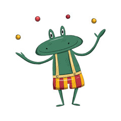 Whimsical Green Frog Juggling Balls