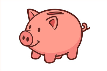 Fototapeta premium Cheerful pink piggy bank character symbolizing savings, wealth, and financial stability