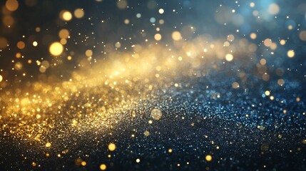 Dazzling golden and blue bokeh lights create a magical, celebratory atmosphere perfect for holiday events and festive occasions.