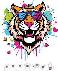 cat, tiger, Clipart, Design, Animal