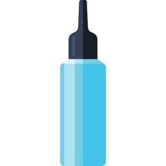 Clear Blue Dropper Bottle with Dark Cap Isolated on Transparent Background Ideal for Liquids and Pharmaceuticals