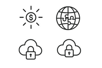 Financial success, global solutions, and secure cloud computing concepts