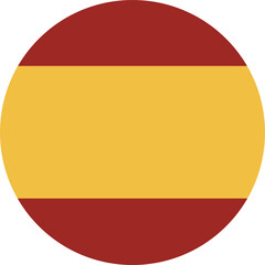 Spain flag circle icon. Spain civil flag, ensign. Flag of Spain round badge.