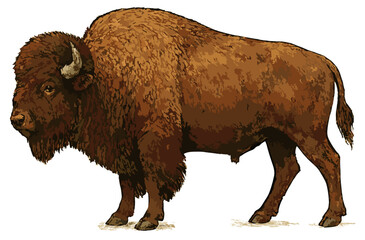 Bison bison illustration