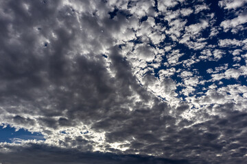 Dramatic cloud formation with textured sky