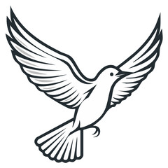 Obraz premium Stylized Dove in Flight With Outstretched Wings