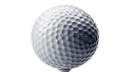Closeup of golf ball isolated on transparent background
