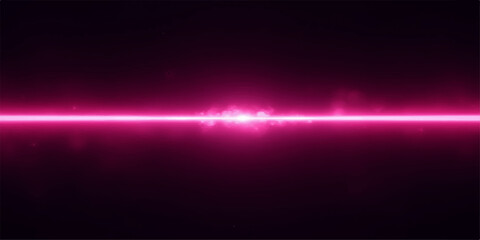 Vibrant pink light beam shining brightly against a dark background