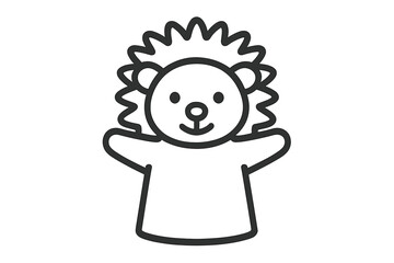 Obraz premium Cute cartoon lion hand puppet for children's theater show