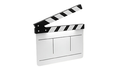 A blank clapperboard isolated on transparent background, ready for movie production