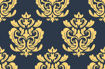 Damask seamless repeat element pattern. Beautiful luxury vintage floral damask vector illustration. Design for wallpaper, decorative, texture, textile, ornament, wrapping, shirts, clothing