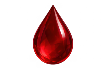 Red blood drop symbolizing health and donation