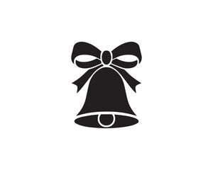 Christmas bell icon silhouette vector design illustration.
