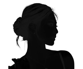 Minimalist Black Woman Side Head Silhouette Vector Illustration