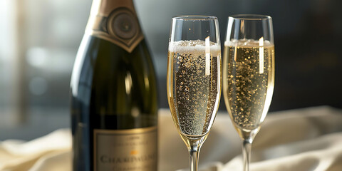 Elegant Champagne Flutes Celebration