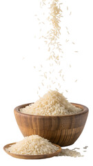 Falling rice isolated on transparent background
